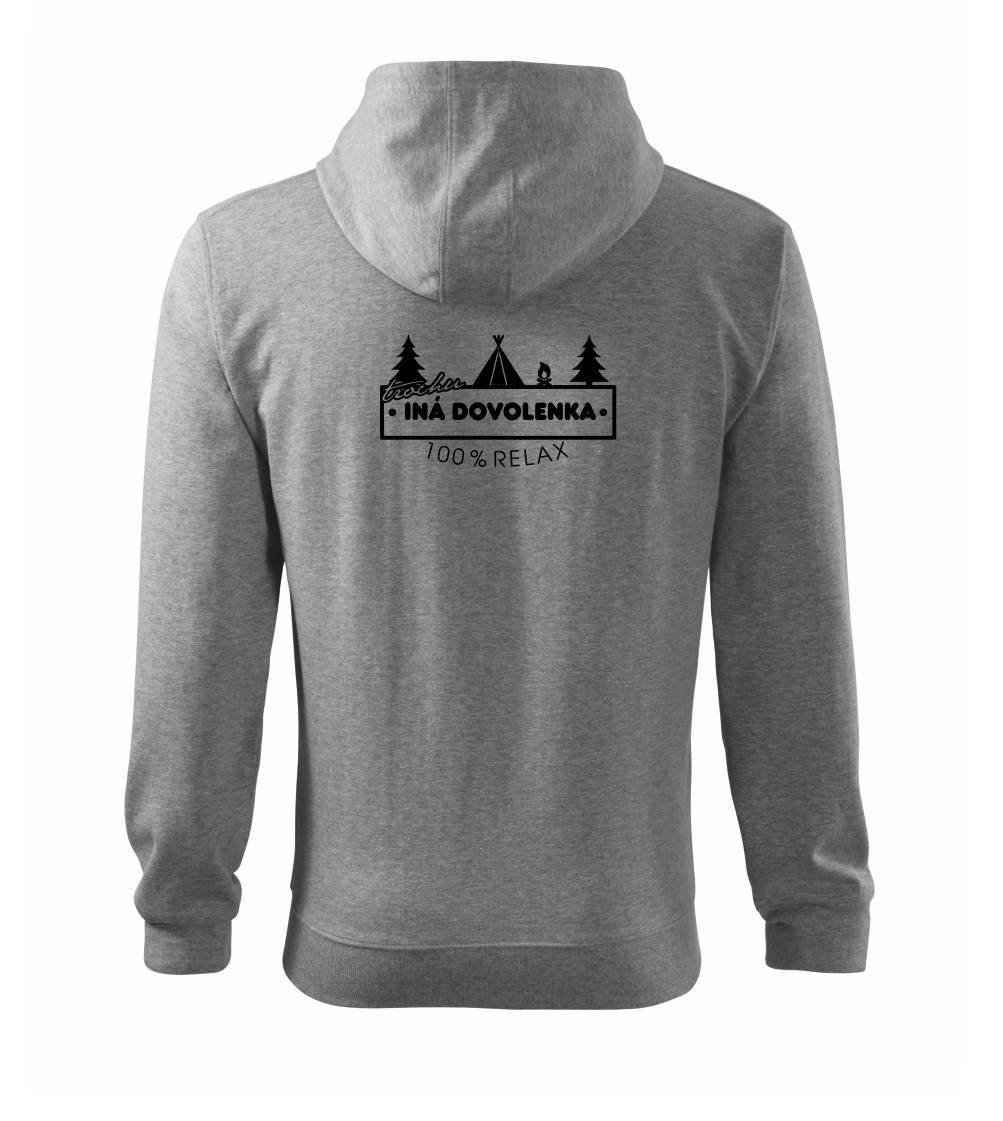 Trička pre cestovateľov - Ina dovolenka stan - Mikina s kapucňou na zips trendy zipper