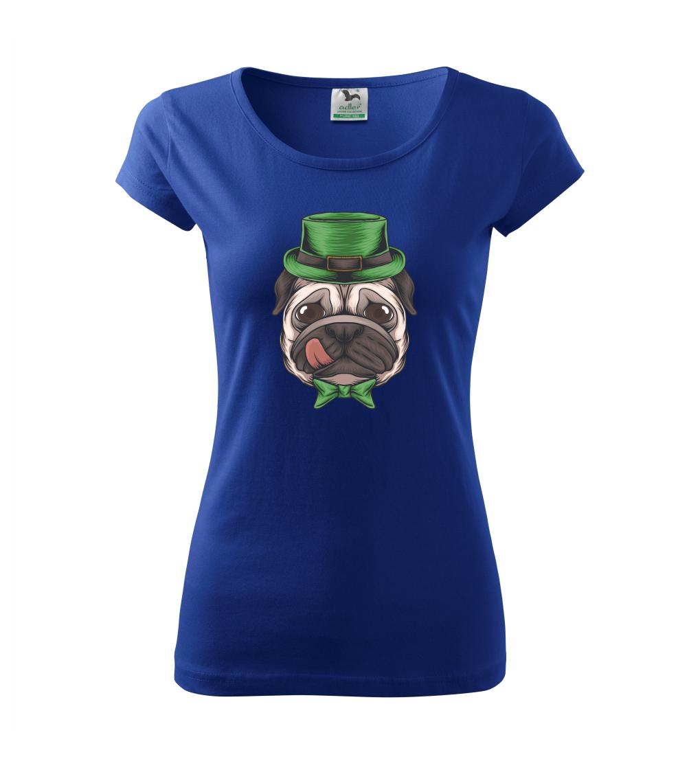 Mops na tričku - Mops a poľovník - Dámske tričko Pure