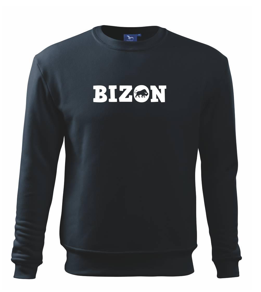 Tričká so zvieratami - Bizon nápis - Mikina Essential detská