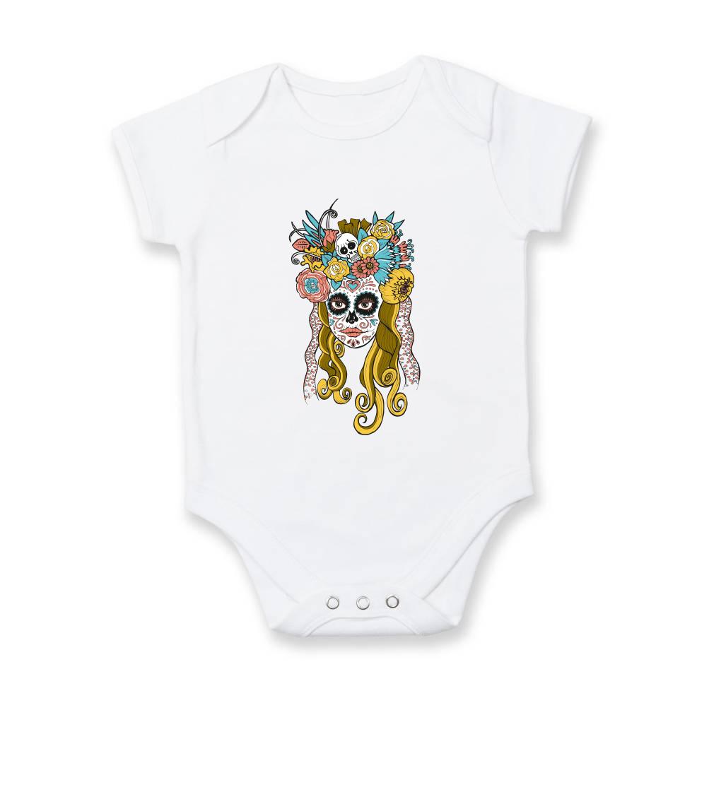 Ostatné mestá / miesta - Mexická maska - žena (Pecka design) - Body dojčenské s krátkym rukávom