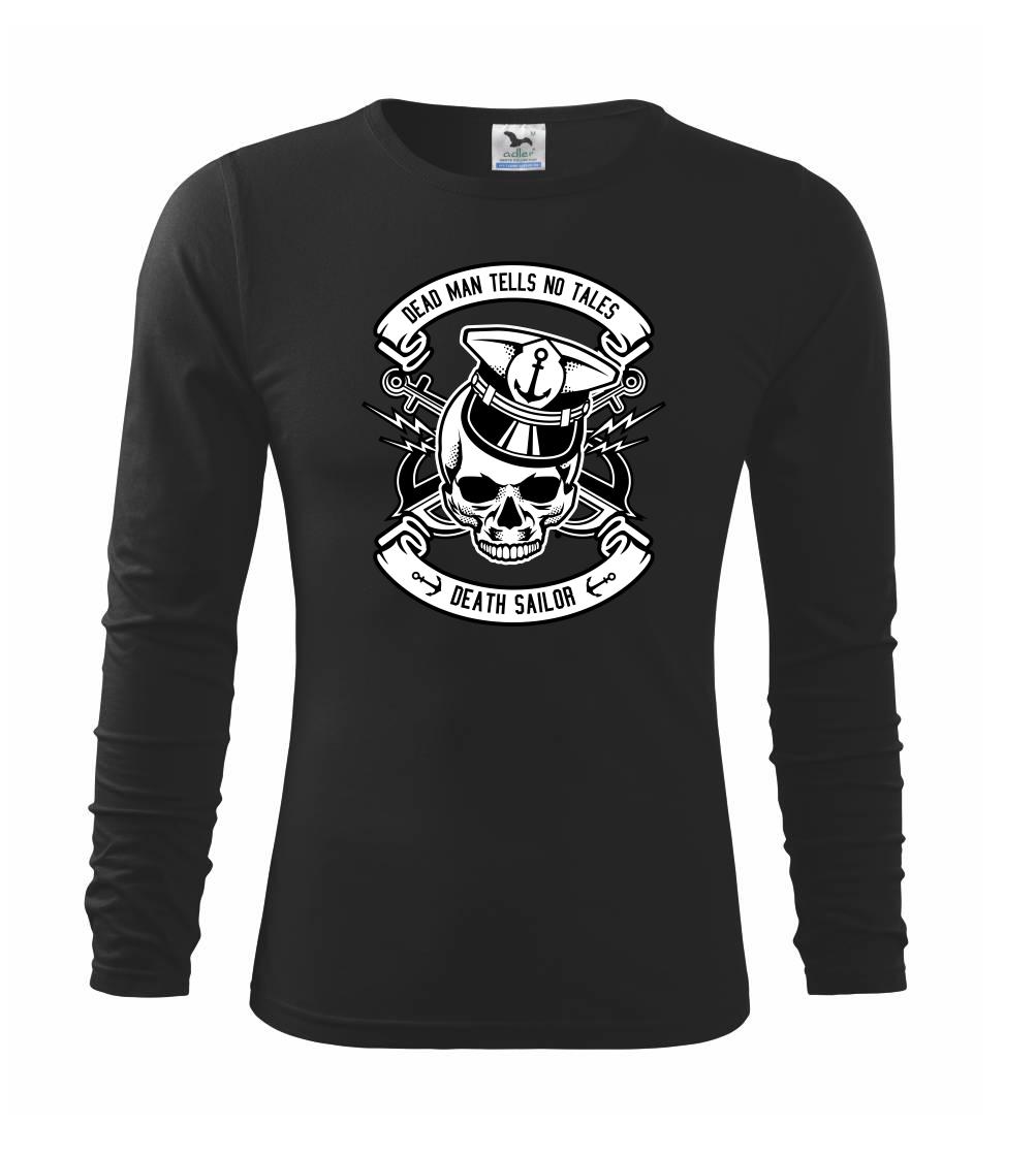 Vodácke tričká - Lebka námorník - Tričko detské Long Sleeve