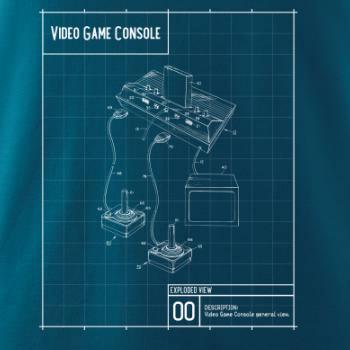 Nákres video game console s joystickom