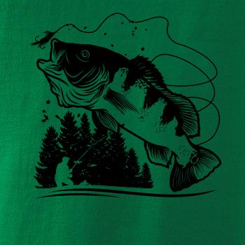 Rybár na brehu rybníka muškári