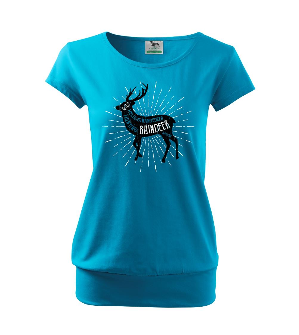Tričká so zvieratami - Deer raindeer - Voľné tričko city