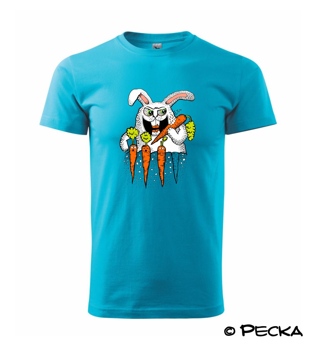 Tričká so zvieratami - Zajac killer (Pecka design) - Klasické pánske tričko vyššej gramáže