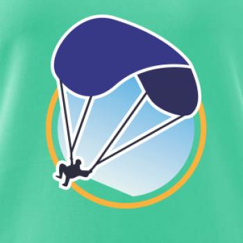 Paragliding modrý padák v kruhu