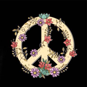 Peace symbol pískový