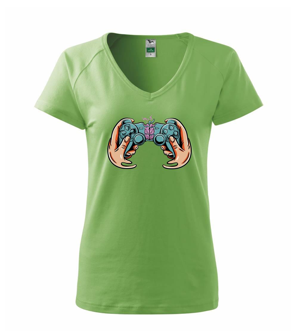 Tričká pre ajťákov - Gamer - mozog v gamepade - Tričko dámske Dream