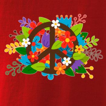 Peace symbol prerastený kvetinami