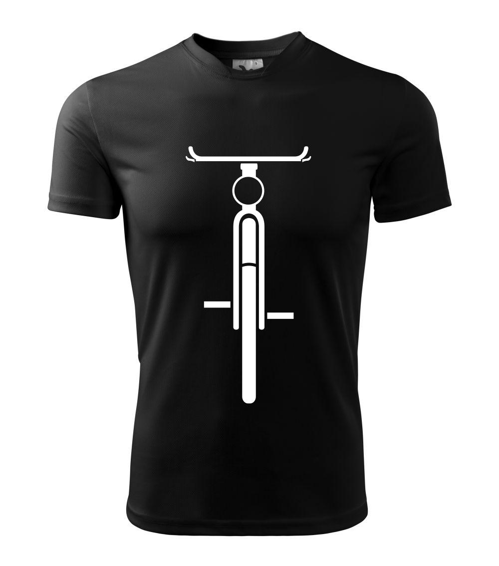 Tričko ako darček pre cyklistu - Bicykel spredu - obrys - Detské tričko športové