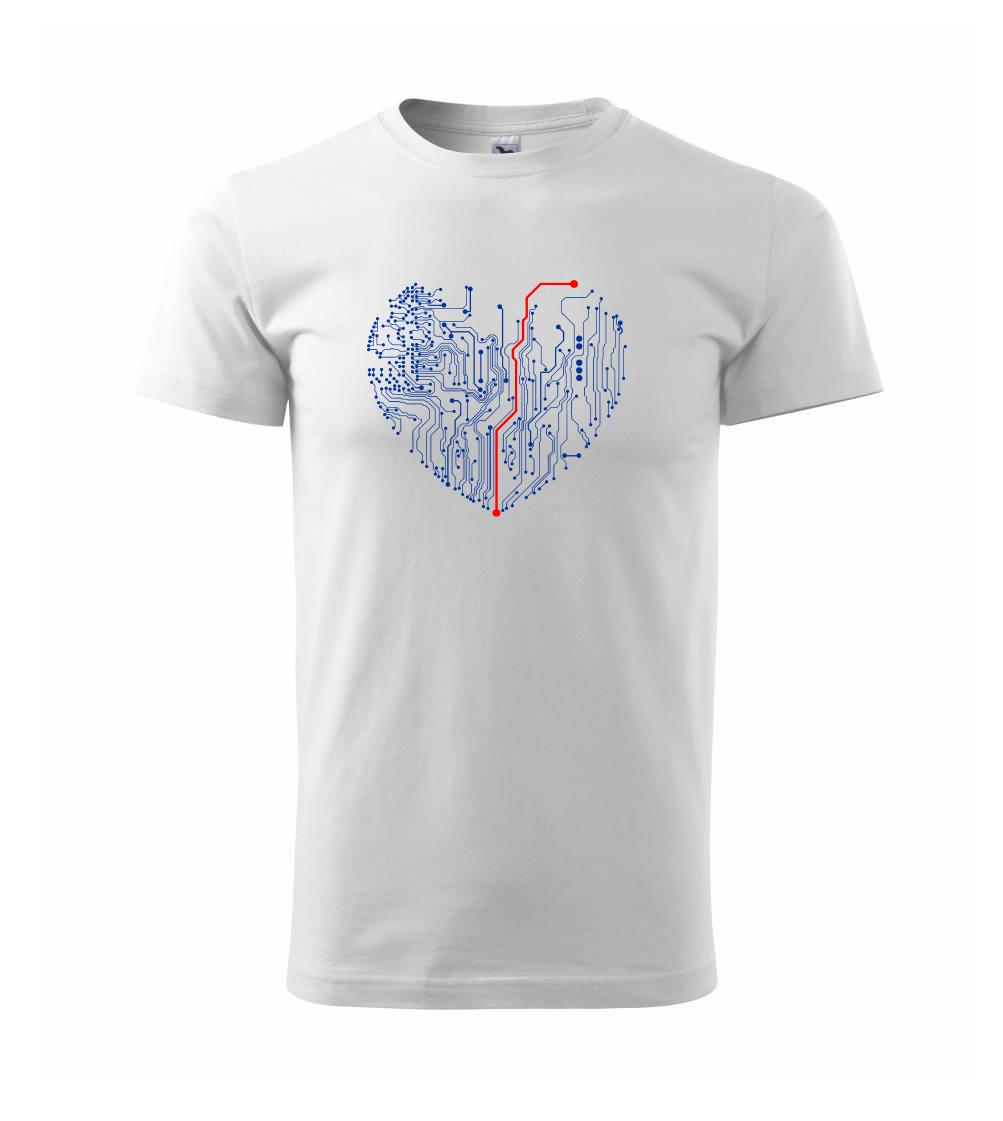 Tričká pre ajťákov - Tlačený spoj srdce - Tričko extra veľké  (5-8XL)