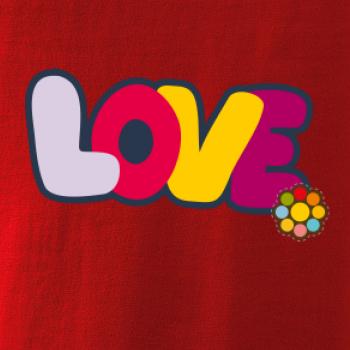 Love nápis s kvetinou