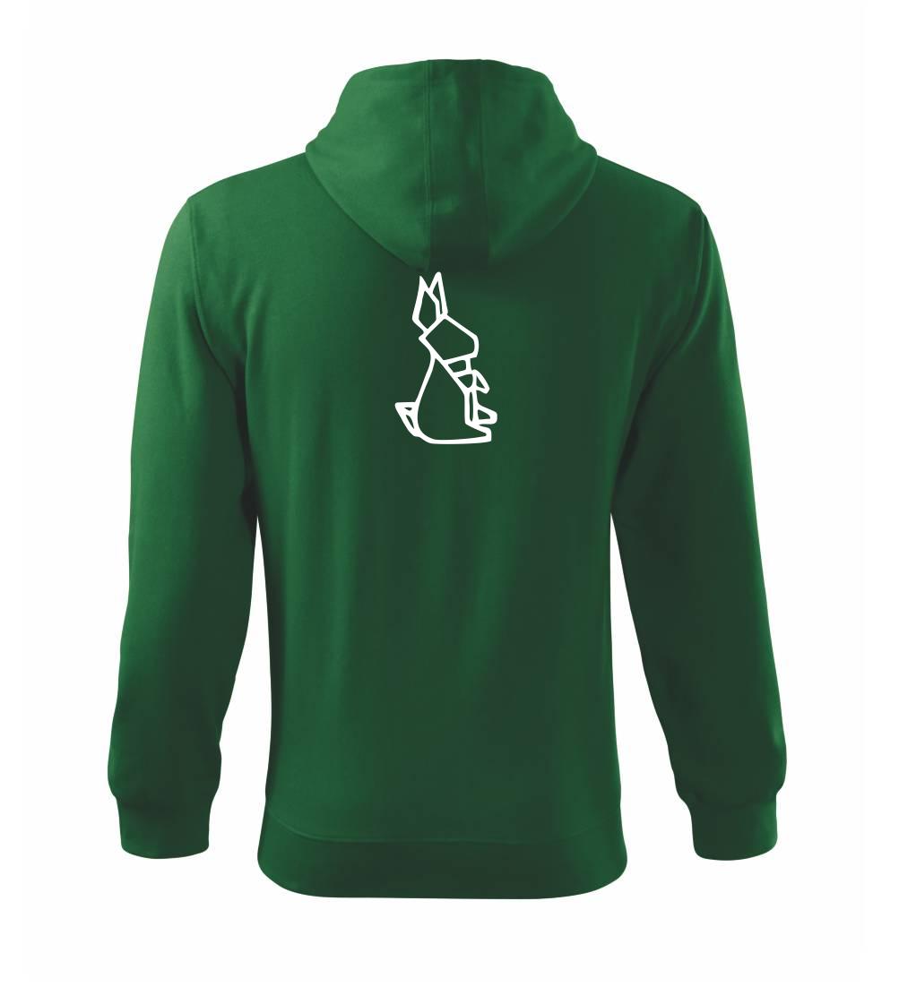 Geometrické zvieratá - Geometrie - zajac - Mikina s kapucňou na zips trendy zipper