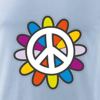 Peace symbol s kreslenou kvetinou