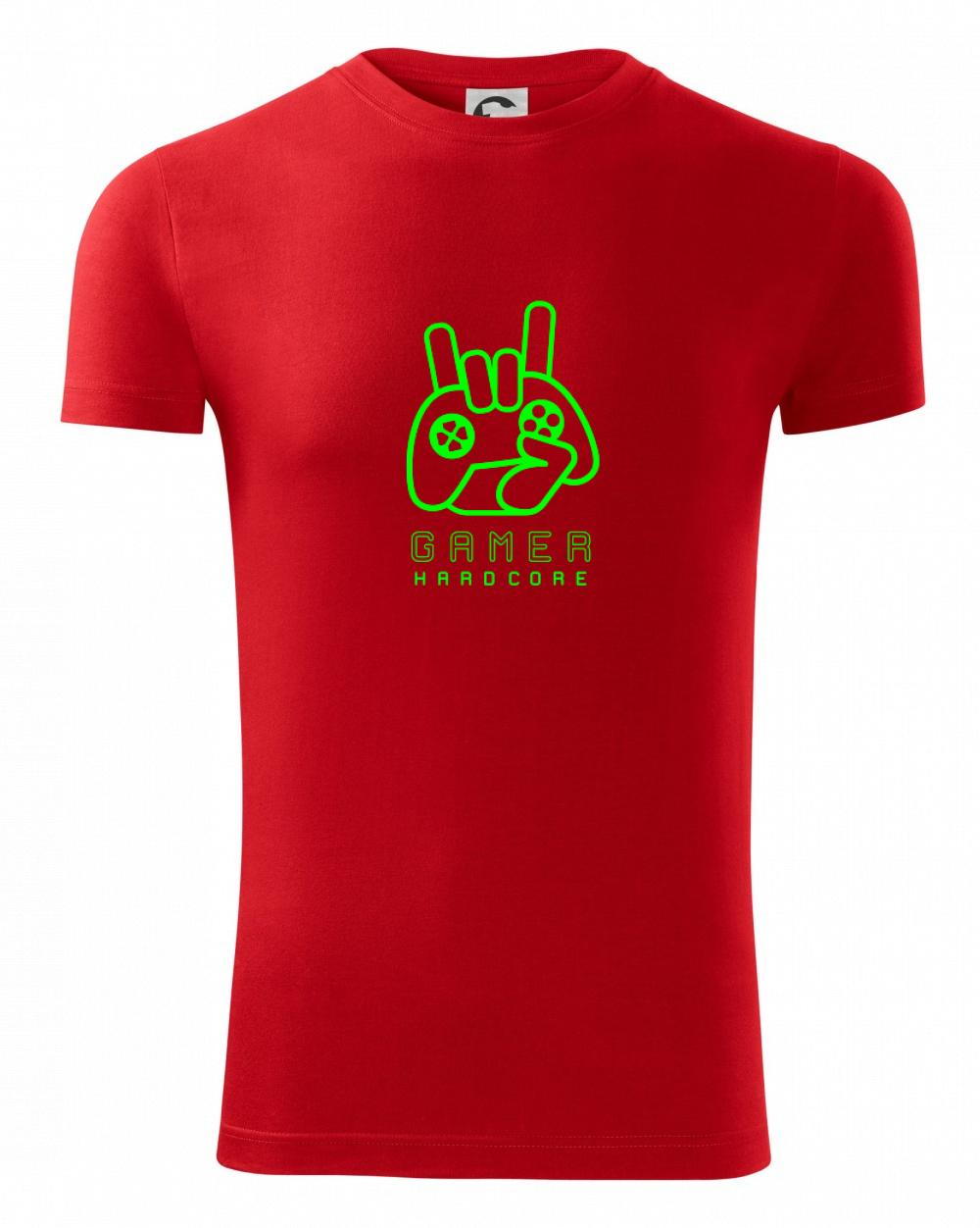 Tričká pre ajťákov - Hardcore gamer - ruka - zelená - Viper FIT - Pánske zúžené tričko