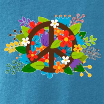 Peace symbol prerastený kvetinami