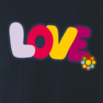 Love nápis s kvetinou