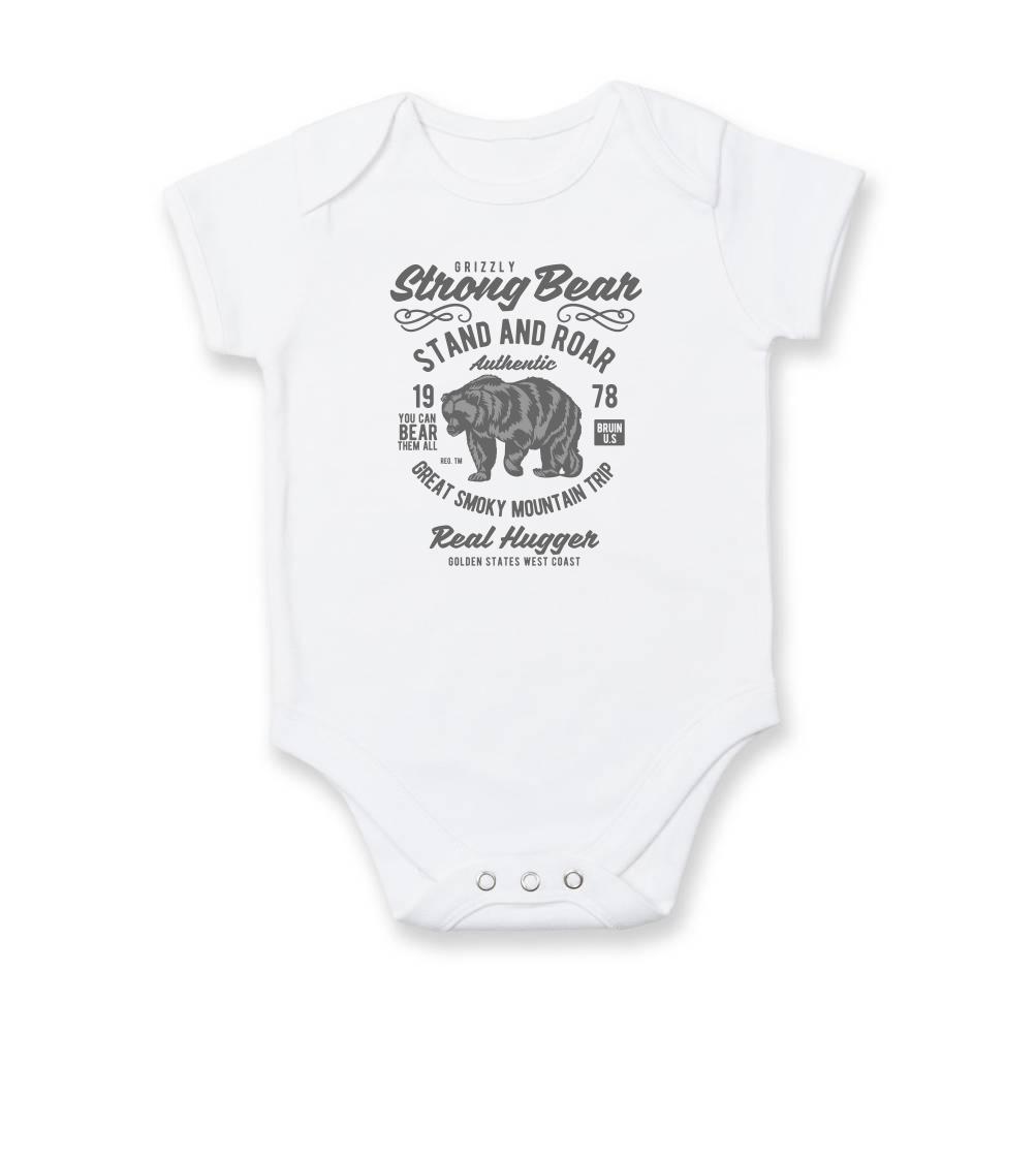 Tričká so zvieratami - Strong Bear - Body dojčenské s krátkym rukávom