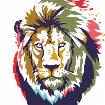 Hlava leva kreslená jednoduchá Hlava leva kreslená jednoduchá