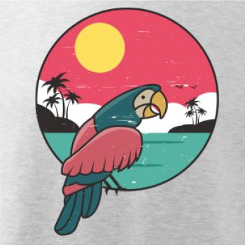 Papagáj v kruhu pri mori