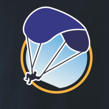 Paragliding modrý padák v kruhu