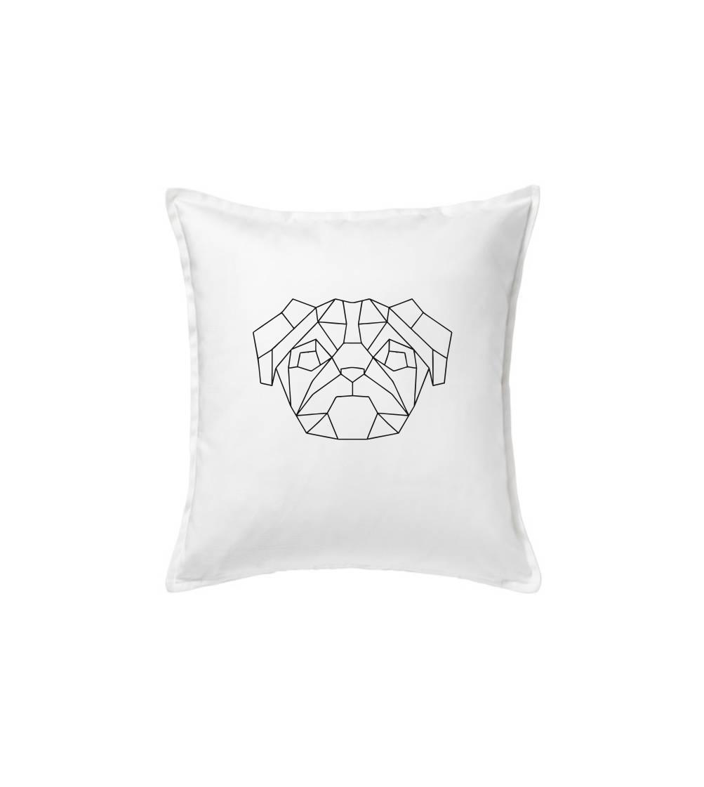 Mops na tričku - Mops - Geometria - jednoduchý - Vankúš 50x50