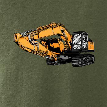 Žltý bager z boku Žltý bager z boku