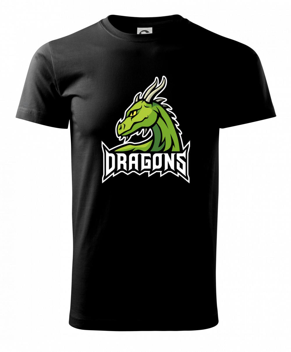 Grafické tričká - Dragons - logo týmu zelená (Hana-creative) - Klasické pánske tričko vyššej gramáže