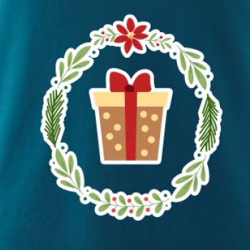 Vianočný veniec s darčekom