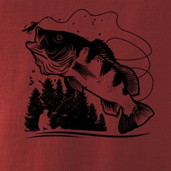 Rybár na brehu rybníka muškári