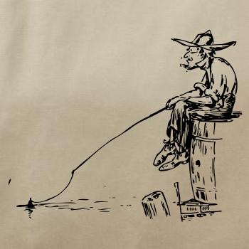 Kreslený rybár na pni Kreslený rybár na pni