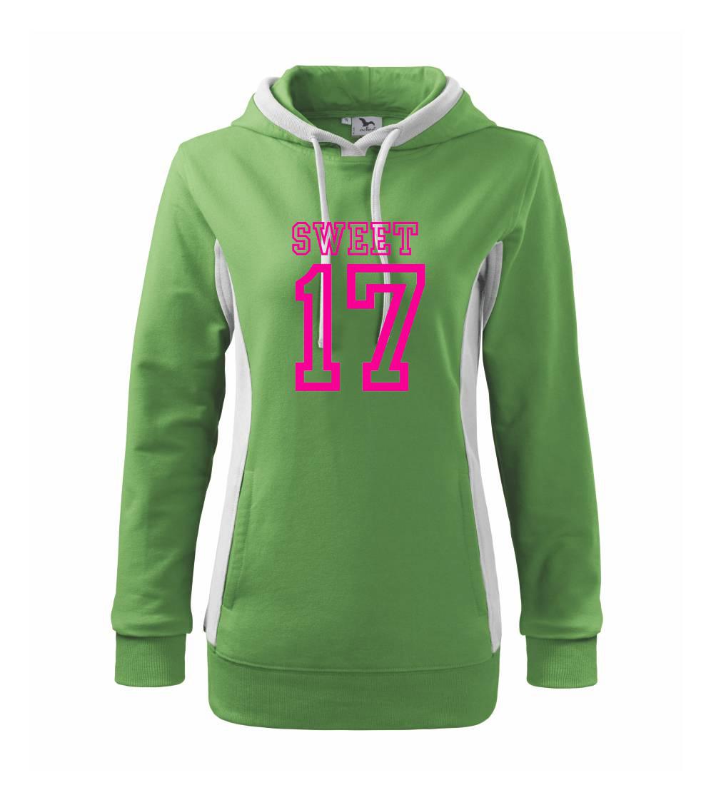 Tričká na párty - Sweet 17 - Mikina dámska Kangaroo s kapucňou