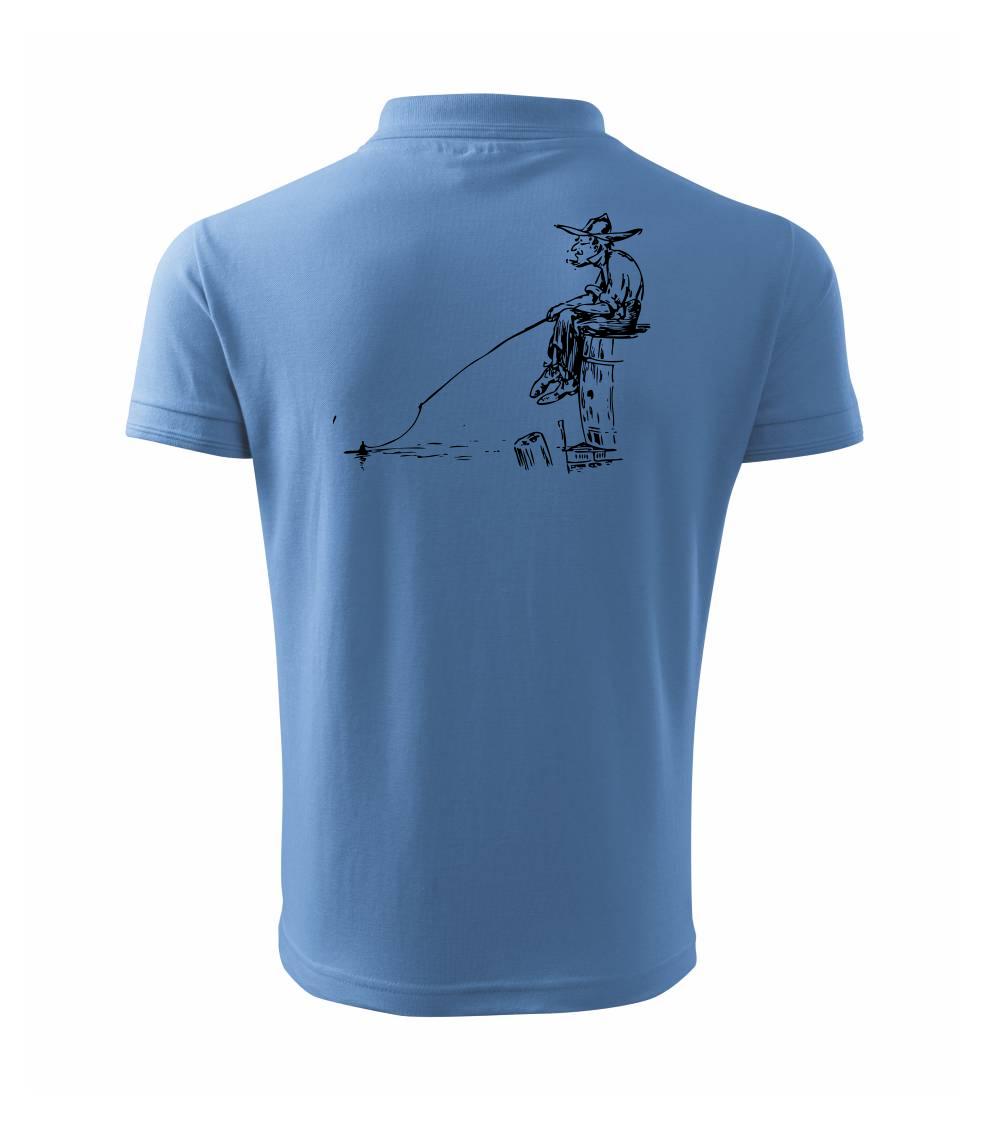 Kreslený rybár na pni Kreslený rybár na pni