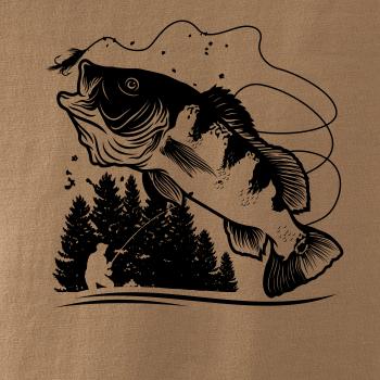 Rybár na brehu rybníka muškári