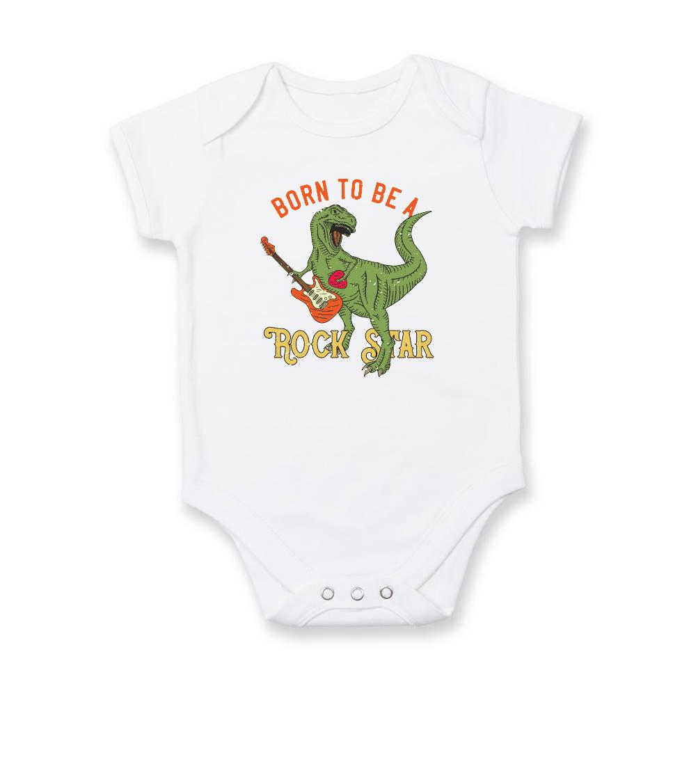 Hudobné tričká - Rockstar T-rex - Body dojčenské s krátkym rukávom