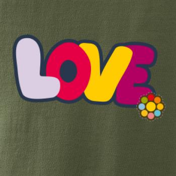 Love nápis s kvetinou Love nápis s kvetinou