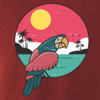 Papagáj v kruhu pri mori