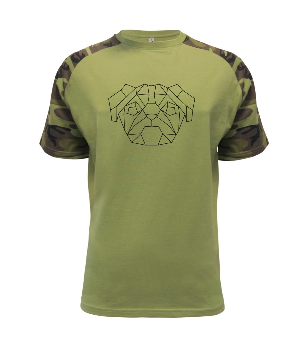 Mops na tričku - Mops - Geometria - jednoduchý - Raglan Military