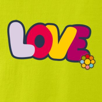 Love nápis s kvetinou