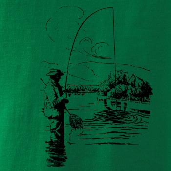 Kreslený rybár s podberákom Kreslený rybár s podberákom