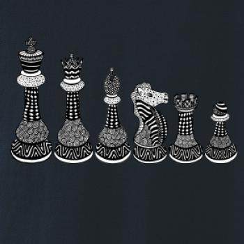 Šachové figúrky v rade - kreslené