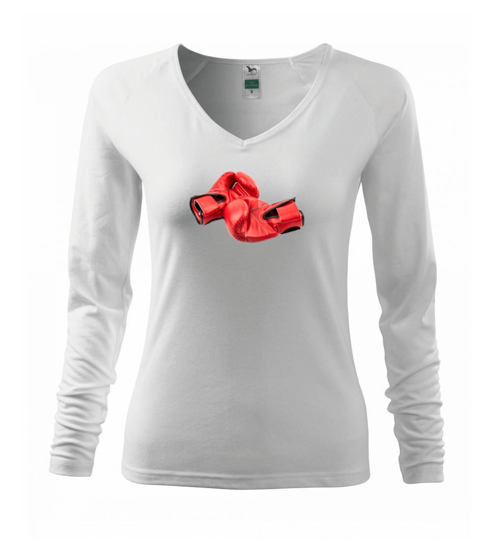Tričká na box - Boxerske rukavice červené - Tričko dámske Elegance
