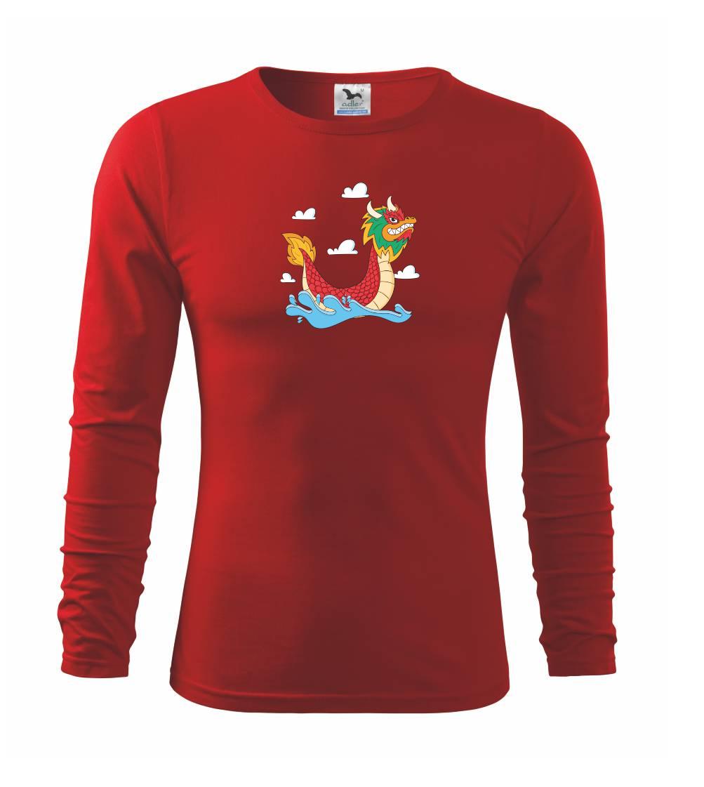 Vodácke tričká - Dračia loď kreslená - Tričko detské Long Sleeve