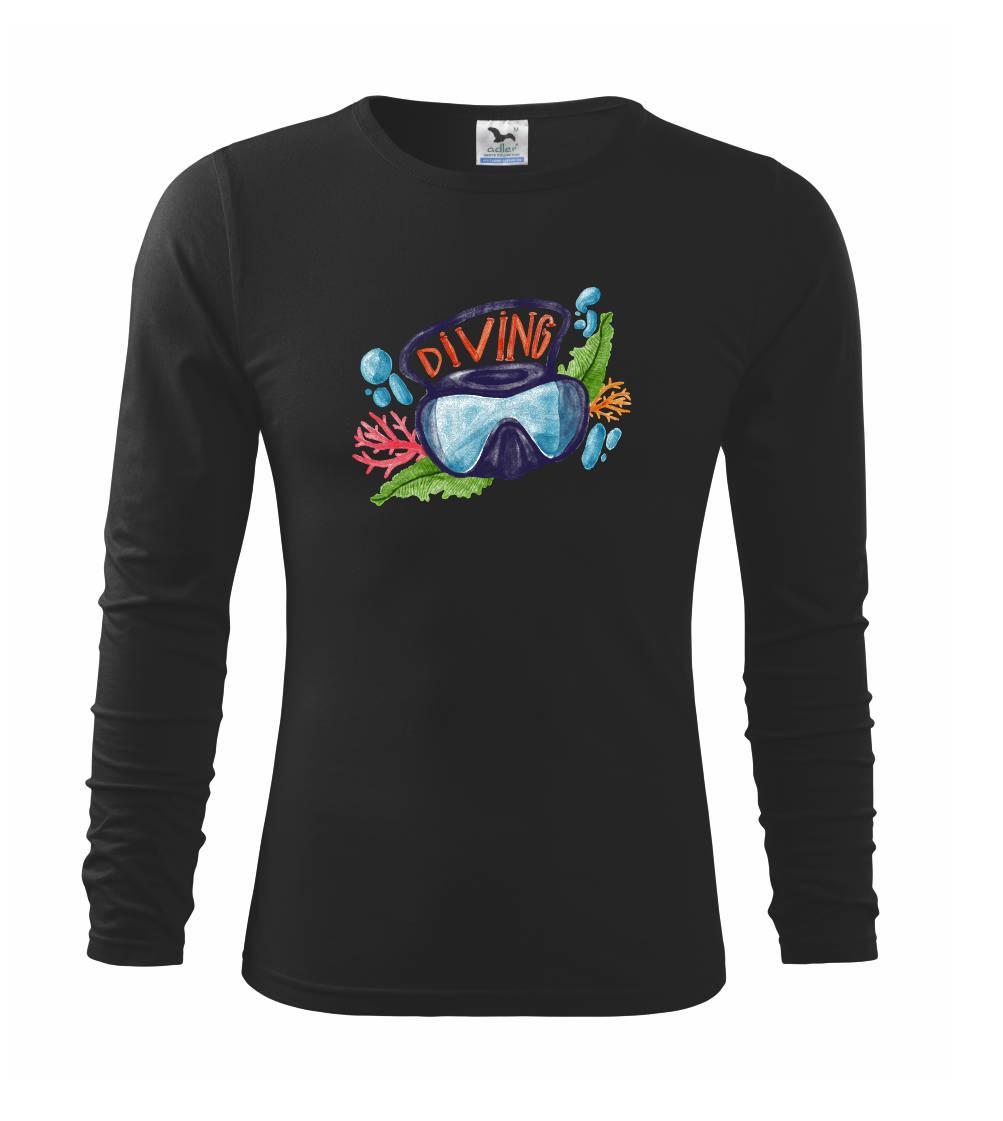 Potápačské tričká - Diving obrázok kreslený - Tričko detské Long Sleeve