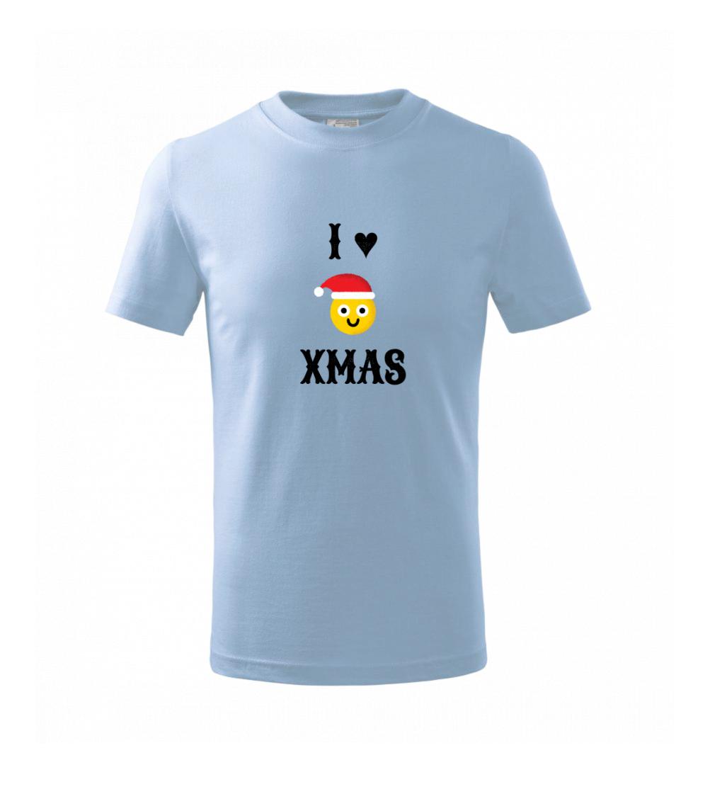 Vianočné tričká - I love Xmas smajlik - Tričko detské bavlnené