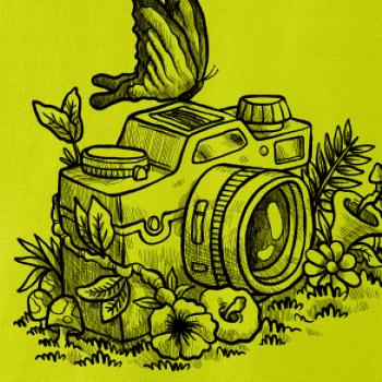 Foťák kreslený motýľ