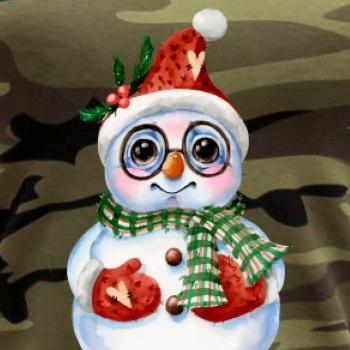 Snehuliak kreslený s okuliarmi