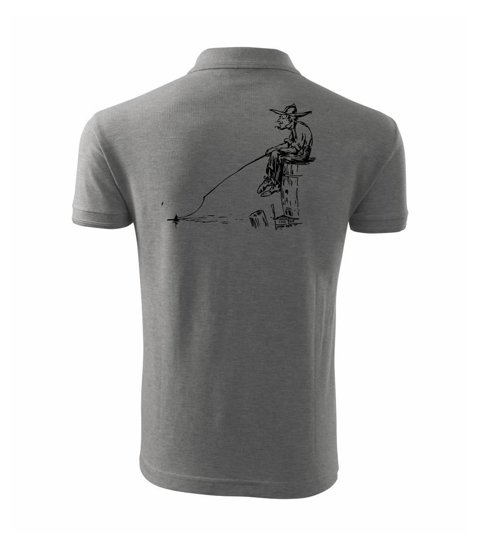 Kreslený rybár na pni Kreslený rybár na pni