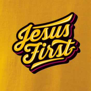 Jesus first žltý nápis
