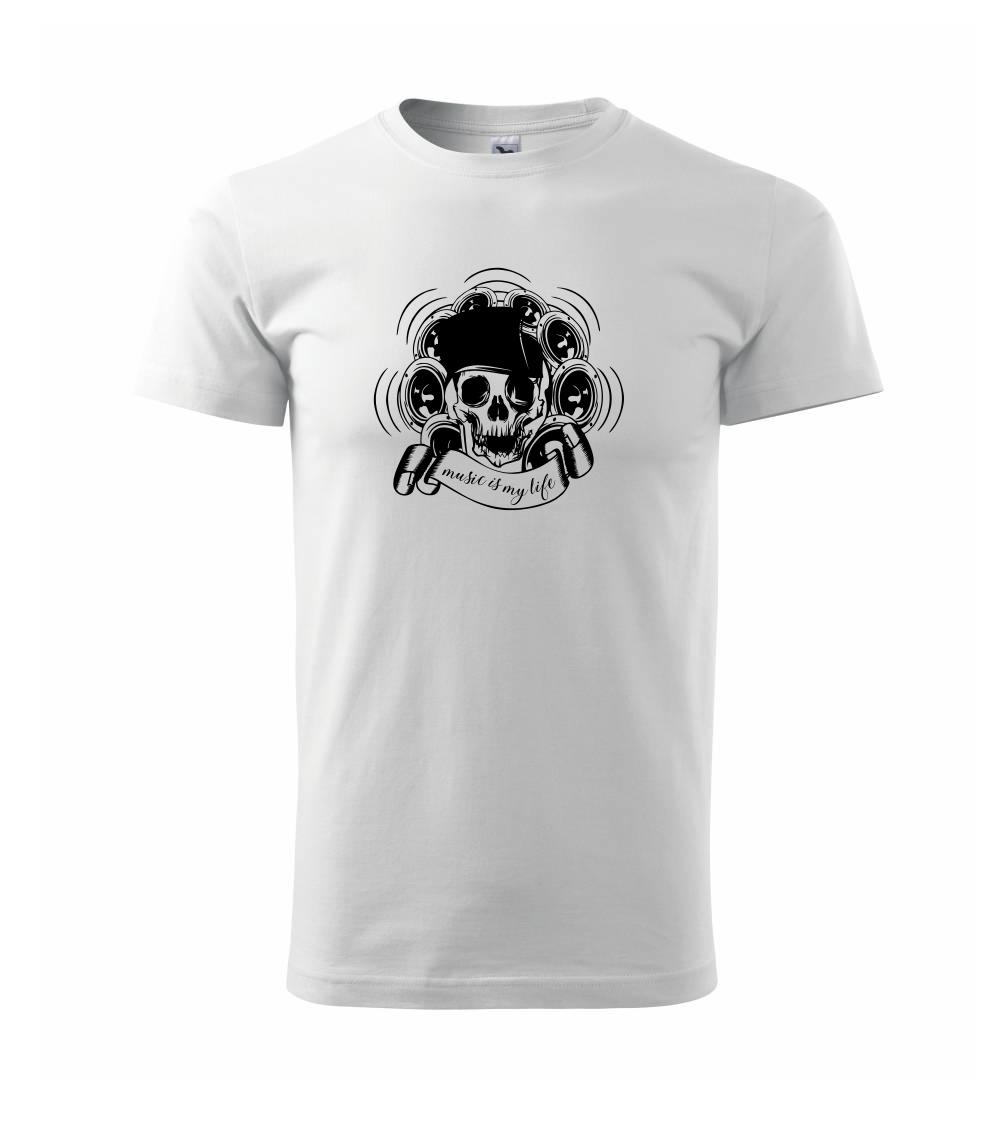 Hudobné tričká - Music Is My Life smrtka - Tričko extra veľké  (5-8XL)
